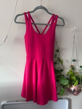 Fabletics Hot Pink Sleeveless Dress with Waist Seam